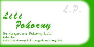 lili pokorny business card